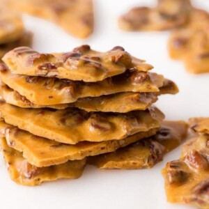 15-Minute Microwave Pecan Brittle - this stuff is crazy good, super easy and, be warned, it's also ridiculously addictive!