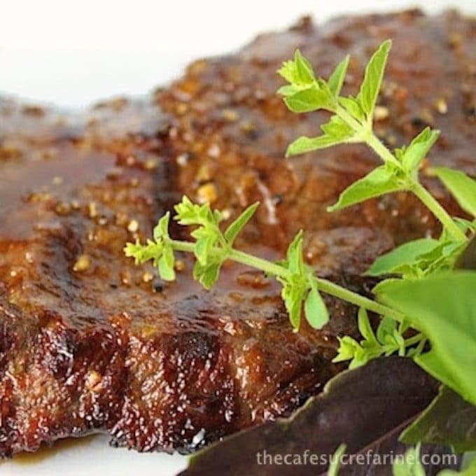 Asian Grilled Flat Iron Steak - With a fabulous ginger-garlic marinade and glaze, it's simply out of this world!