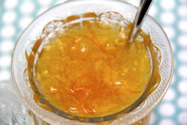 This Meyer Lemon, Orange and Fresh Ginger Marmalade is the epitome of bright and fresh. The vibrant color and flavor perks up everything you put it on!