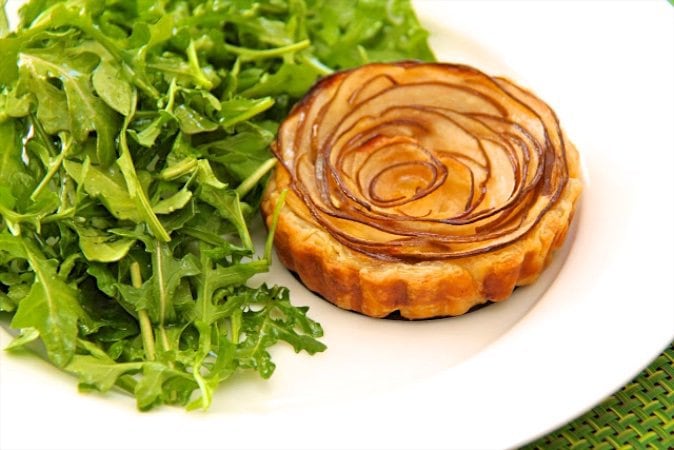 Fontina and Pear Tart with Arugula Salad - I'll take your next get-together up a notch ... or two! Use it for fun lunches to fancy dinners. Made with Fontina cheese, Anjou pears and puff pastry!