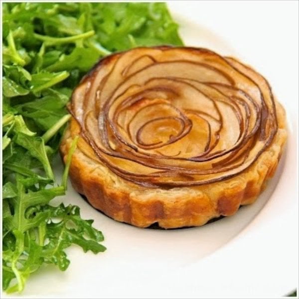 Fontina and Pear Tart with Arugula Salad - I'll take your next get-together up a notch ... or two! Use it for fun lunches to fancy dinners. Made with Fontina cheese, Anjou pears and puff pastry!