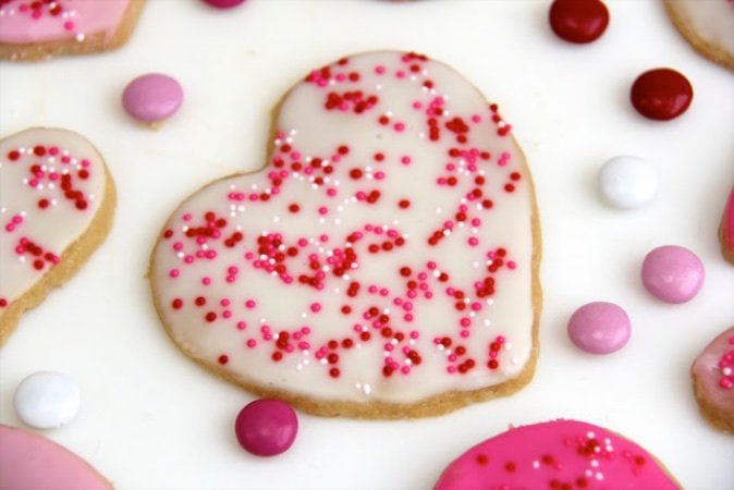 These Valentine Shortbread Cookies are the perfect sweet treat for your sweetheart on Valentine's Day, or anytime. Buttery, crisp and oh, so delicious!