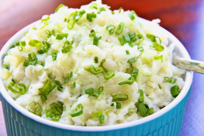 This Irish Colcannon is a wonderful, hearty traditional Irish peasant food, usually combining cabbage and scallions with classic mashed potatoes. Enjoy!