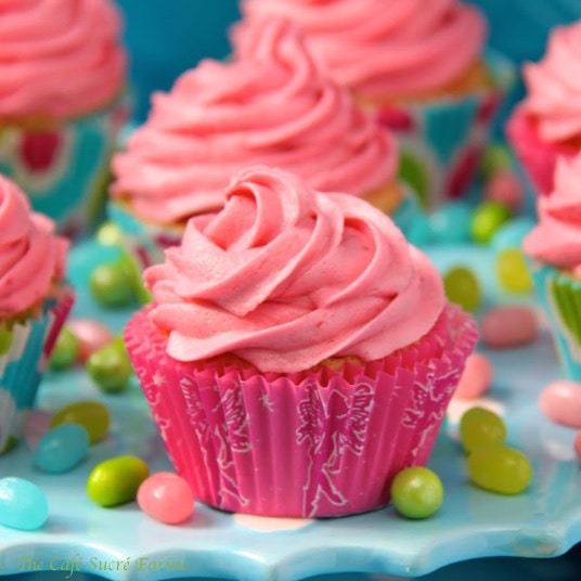 Vanilla Bean Cupcakes with Strawberry Icing - absolutely delicious and perfect for your next special event -  Valentines' Day, birthdays, any days!