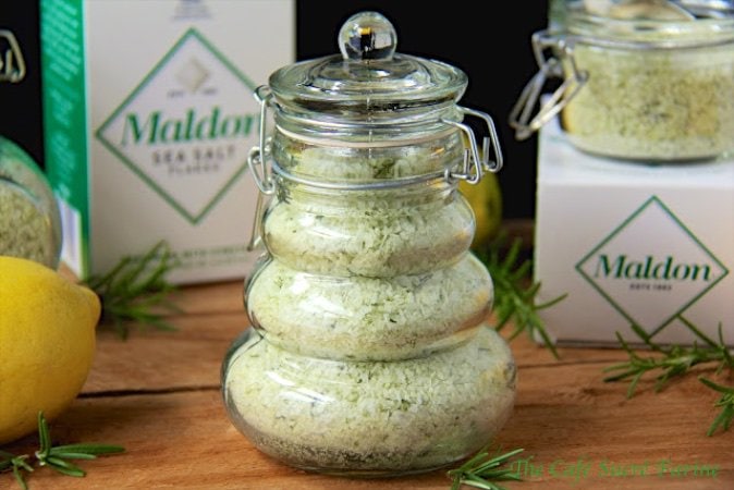 Lemon Rosemary Sea Salt - It adds delicious flavor to anything it touches! It's simple to make and makes a lovely gift too!