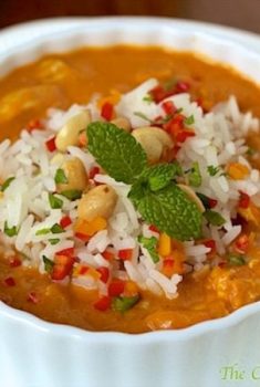African Peanut Soup with Roasted Chicken is a unique, full-of-flavor comfort soup. It has lots of veggies, herbs and spices; along with fresh ginger.