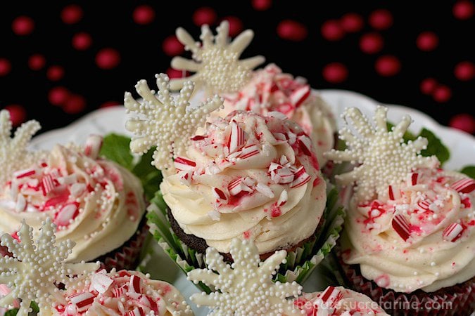 Chocolate Cupcakes with Buttercream and Peppermint Cream Cheese Filling - these are to-die-for! 