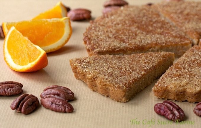 Orange Pecan Shortbread Cookies - the classic taste of Scottish shortbread taken up a notch by adding the bright flavor of oranges and the delicious crunch of toasted pecans.