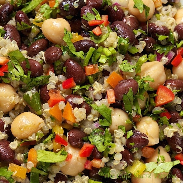 Thinking healthy these days? This Black Bean and Quinoa Salad with Lemon-Cumin Vinaigrette needs to at the top of your list. Loads of flavor + much more!