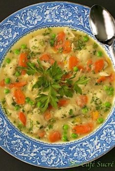 Chicken and Dumpling Soup - could you think of anything more heartwarming and comfort "foodish"? Soft, fluffy dumplings floating in a sea of deliciousness!