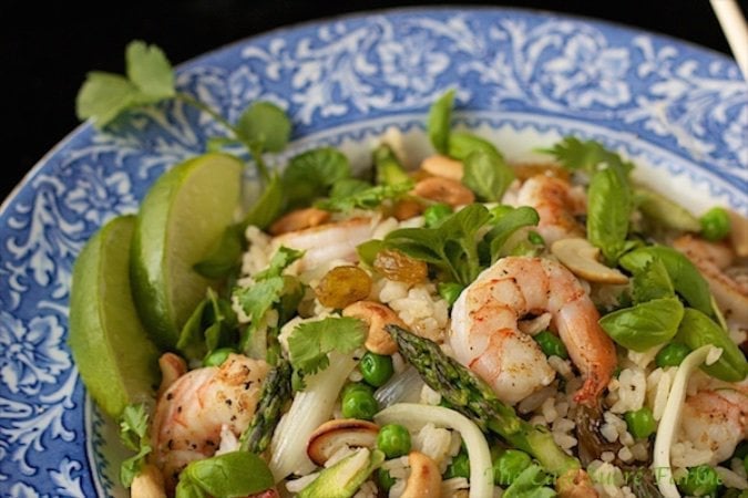 Thai Shrimp and Asparagus Fried Rice is simple, super quick, make ahead, versatile, gorgeous, fresh, sensationally delicious! Need we say more?