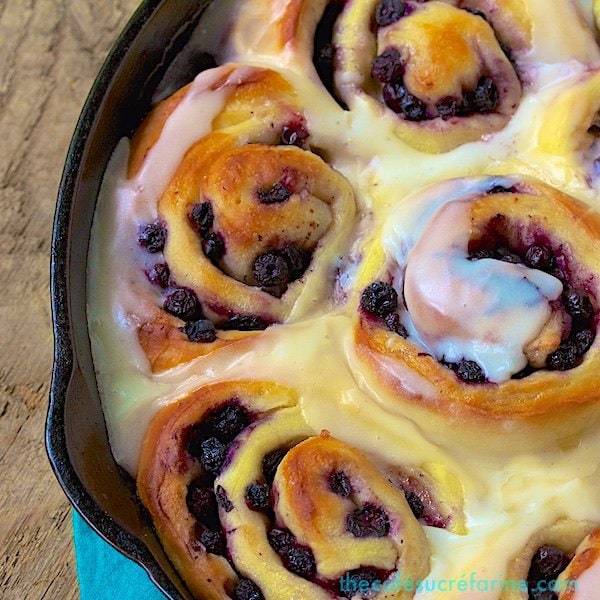 These Blueberry Swirl Cinnamon Rolls for your next brunch or breakfast are super delicious and very versatile. You can make them with just about any berry!