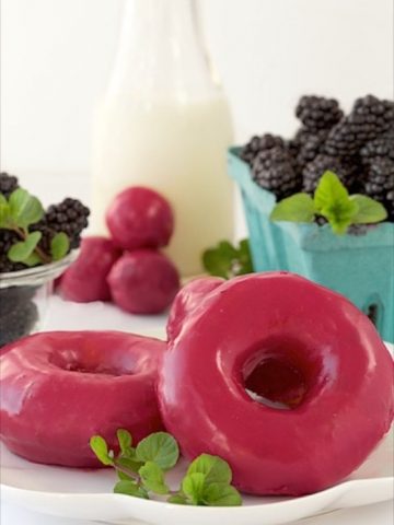 Blackberry Glazed Homemade Donuts - The flavor is out of this world! You have to try these - amazing!