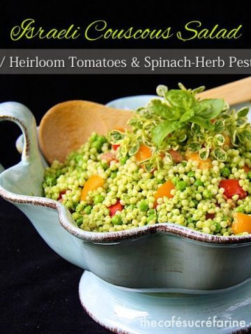 Israeli Couscous Salad with Heirloom Tomatoes