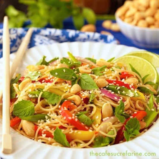 Thai Peanut Noodle Salad - This one has lots of vibrant Asian flavors exploding with each delicious bite. Super versatile, and super healthy!