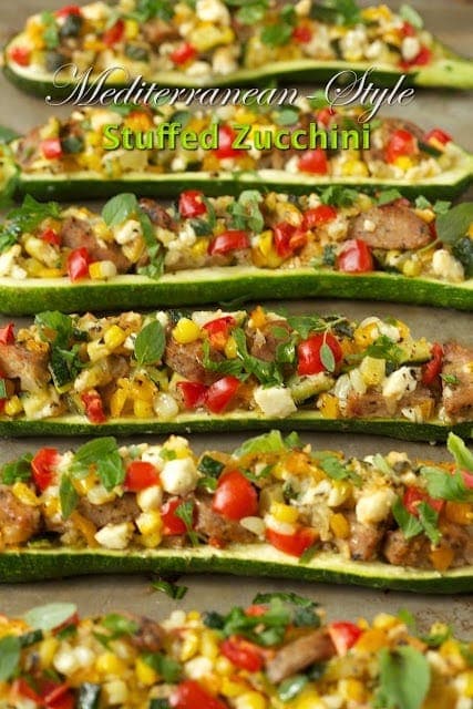 Mediterranean Style Stuffed Zucchini - thecafesucrefarine.com