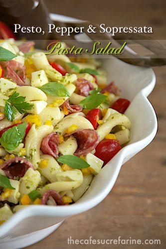 Pesto, Pepper and Sopressato Pasta Salad