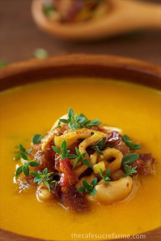 Coconut Curry Carrot and Apple Soup - a delicious soup with lots of fresh produce and tons of vibrant Thai-inspired flavor.