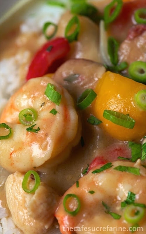 Amazingly delicious and flavorful, this Shrimp and Chicken Gumbo is loaded with shrimp, tender chicken and lots of vibrant veggies. It's such a winner!