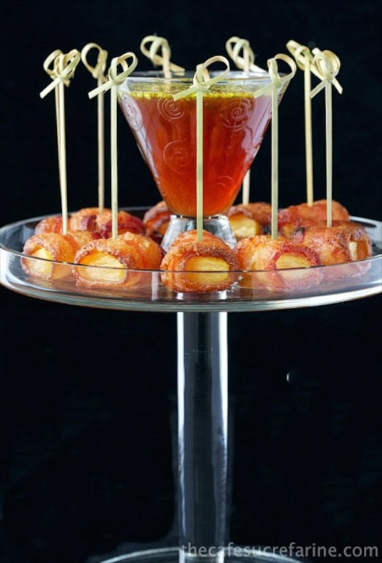 Candied Bacon Wrapped Pineapple - this is crazy good, probably the most delicious, addictive appetizer we've ever had! 
