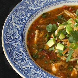 Chicken Tortilla Soup. Such authentic south-of-th-border flavor. Everyone goes crazy over this delicious soup! It's a meal in a bowl.