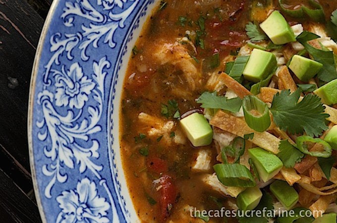Chicken Tortilla Soup. Such authentic south-of-th-border flavor. Everyone goes crazy over this delicious soup! It's a meal in a bowl.