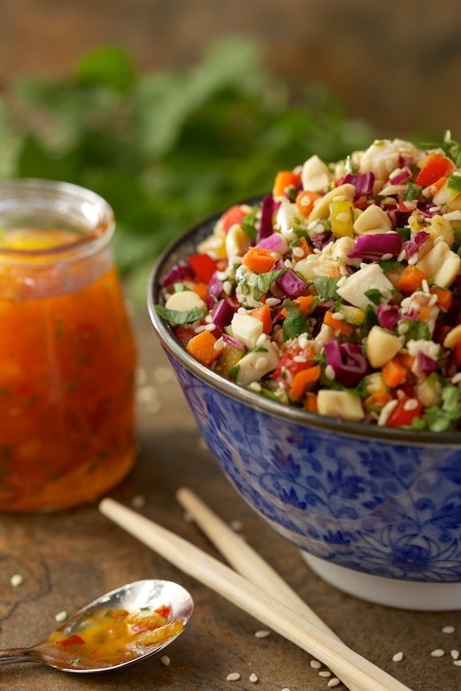 Chopped Asian Chicken Salad Rolls