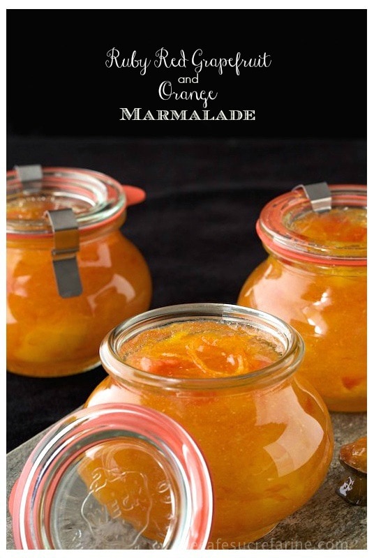 Ruby Red Grapefruit and Orange Marmalade - so fresh and delicious. It's like a jar of sunshine. It's freezer jam so it's super simple, no canning knowledge needed!!