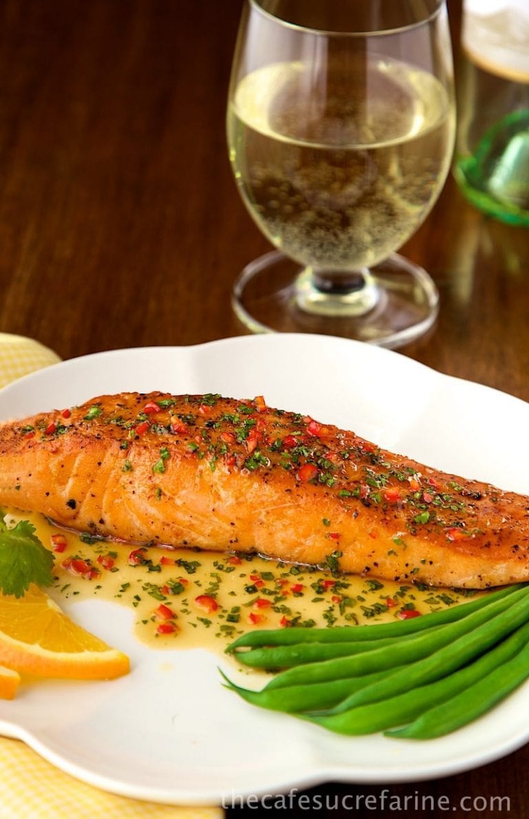 Pan-Seared Salmon with Orange-Coconut Sauce