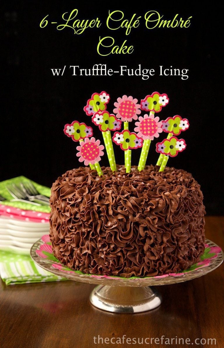 6-Layer Ombre Cake with Truffle-Fudge Icing