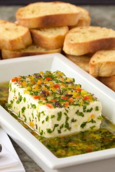 Fresh Herb Marinated Feta - You won't believe how quickly you can create this lovely, flavorful Mediterranean-inspired appetizer.