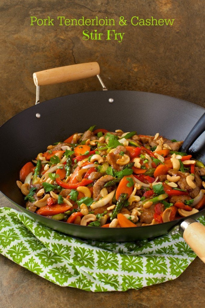 Pork Tenderloin and Cashew Stir Fry is a wonderful main dish with flavorful Asian influence.