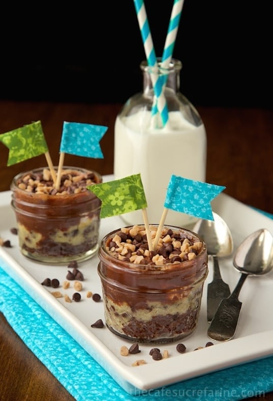 Rocky Road Toffee-Fudge Jars - These little desserts are delicious, decadent and portable!