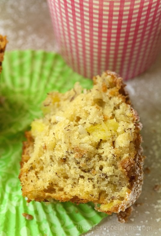 Banana Crumb Muffins with Fresh Pineapple and Coconut - the most amazingly delicious muffins you'll ever have the pleasure of meeting (or eating).