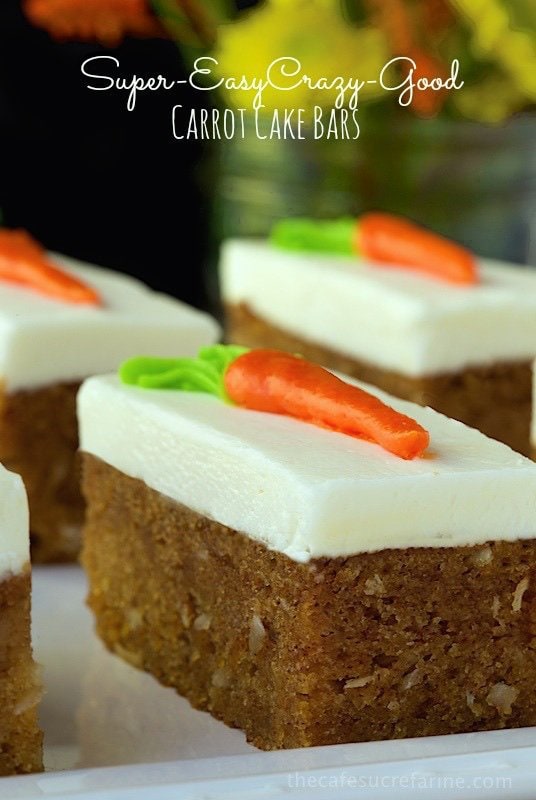 Super-Easy, Crazy-Good Carrot Cake Bars - the name says it all but there's a secret ingredient you won't believe!