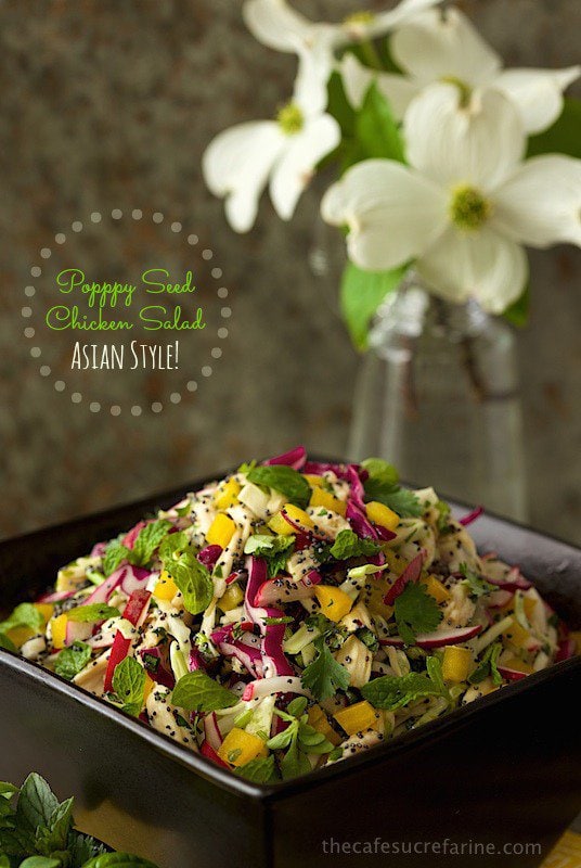Poppy Seed Chicken Salad, Asian Style! Fresh, healthy and super delicious! 
