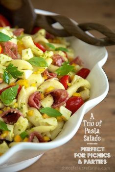 Three Pasta Salads that will have you prepared for any potluck or party. Be warned though; don't expect to bring any back home!