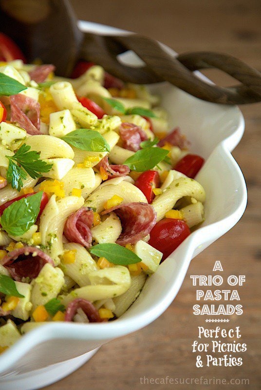 A Trio of Pasta Salads - Three lovely, summery salads to help you prepare for endless days of sunshine and fun. They're light, low in calories and full of flavor.