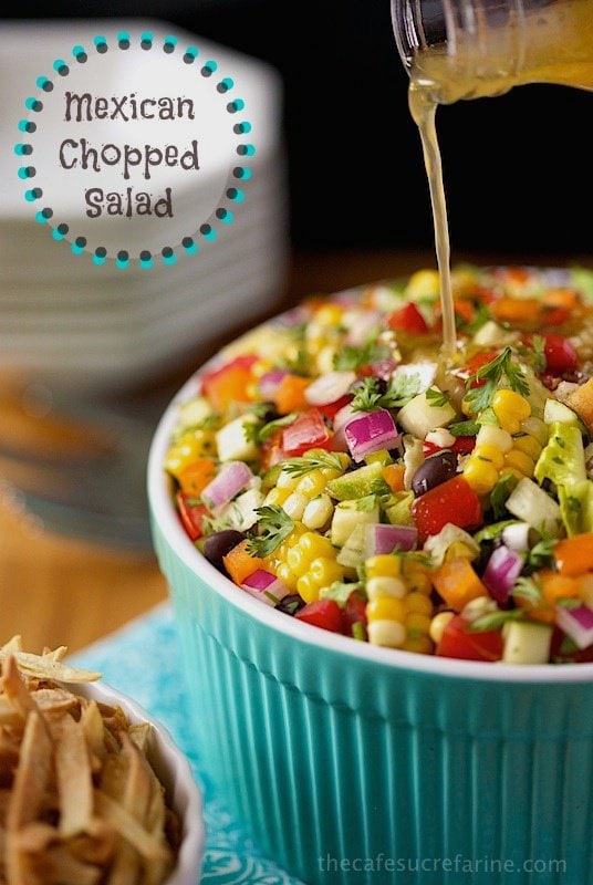 Mexican Chopped Salad. The freshest, healthiest, most summery salad with lots of Southwestern flair!