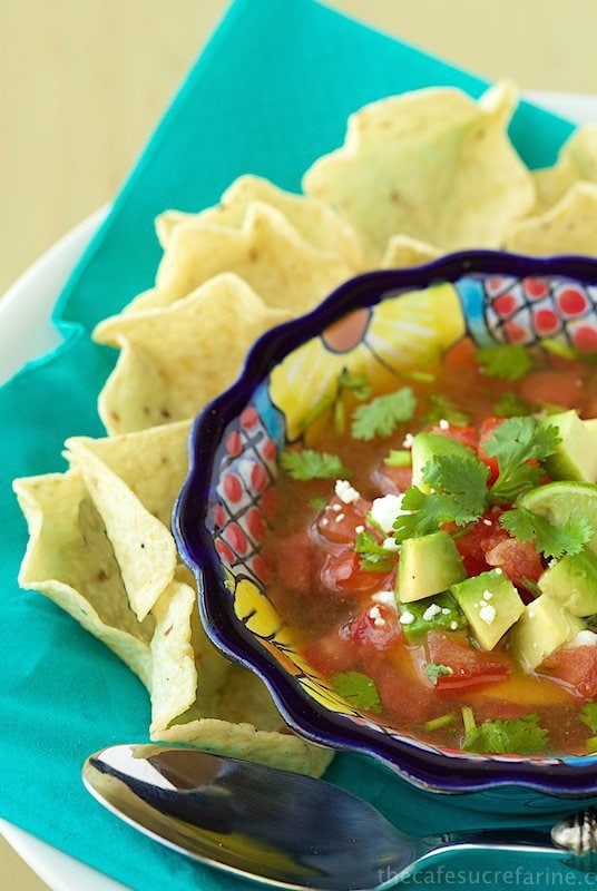 Chicken Tortilla Appetizer Soup. Super easy, super delicious and bursting with fabulous south-of-the-border flavor!