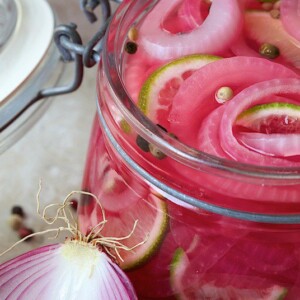 Pickled Red Onions - one of the most delicious condiments you can have stashed in your fridge.