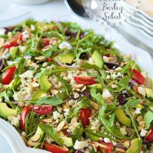 Greek-Style Avocado and Barley Salad. It's fresh, healthy and super delicious.