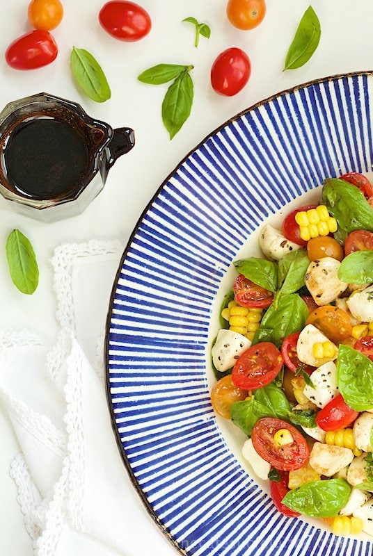 Caprese Salad with Fresh Corn - A fabulous salad that just seems to scream SUMMER!
