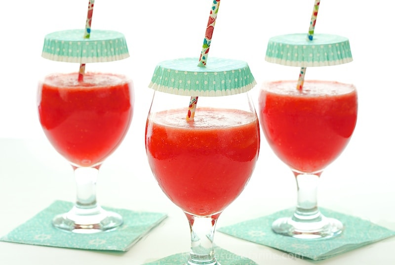 Watermelon Slushies - only three ingredients. The most refreshing drink you'll have all summer.