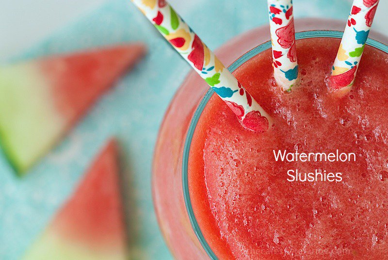 Watermelon Slushies - only three ingredients. The most refreshing drink you'll have all summer!