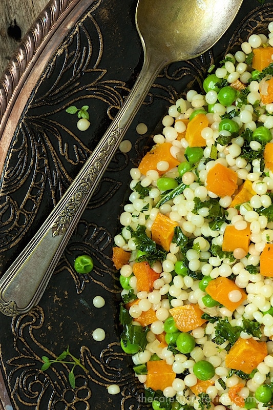 Israeli Couscous and Butternut Squash Salad - a delicious, unique combination of homey comfort food and elegant gourmet fare! Everyone loves this one!