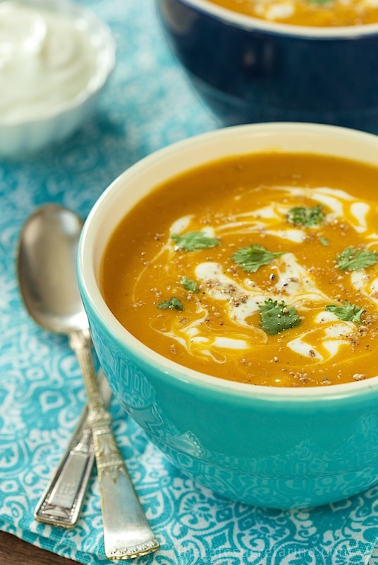 Sweet Potato Coconut Curry Soup - Silky smooth and loaded with flavor, this Thai-inspired soup is also super healthy!