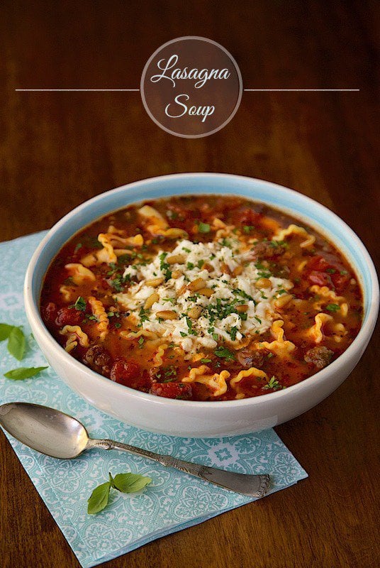 Lasagna Soup - all the flavor of traditional lasagna with half of the work!. My husband said it's the best soup he's ever had!