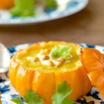 Roasted Pumpkin Ginger Soup - A delicious Asian-inspired soup that's super flavorful and loaded with lots of healthy veggies.