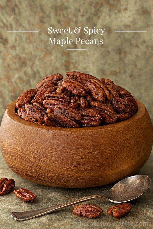 Sweet and Spicy Pecans - the most deliciously addicting snack, salad topper, cocktail nibble ever! You will find yourself going back for more! 